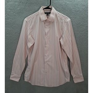 Banana Republic Shirt Adult Small Pink Striped Non Iron Slim Fit Preppy Workwear